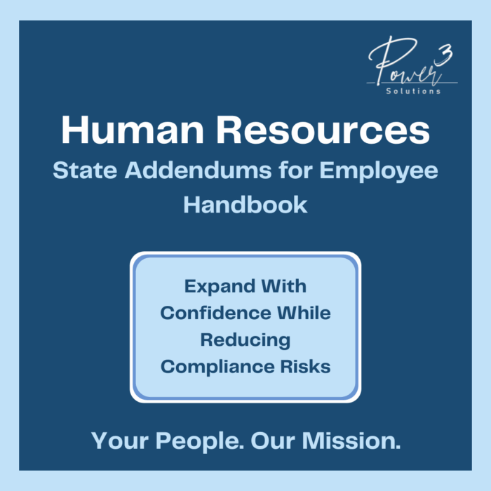 HR - State Addendums for Employee Handbook