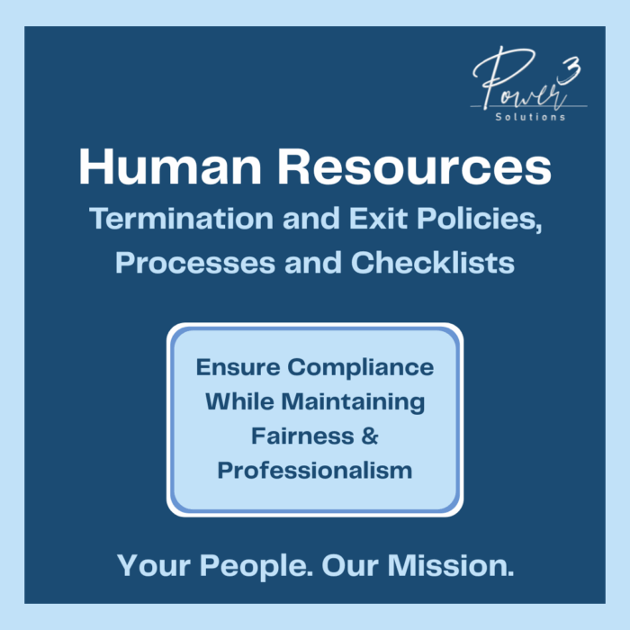 HR - Termination and Exit Policies, Processes and Checklists